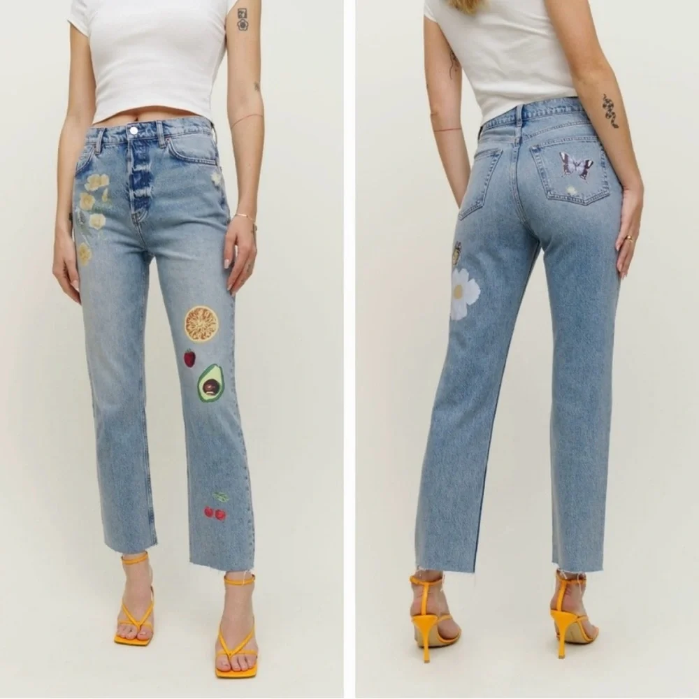 Reformation Cynthia High Rise Straight Jeans in Paradise size 29 NWT - Picture 1 of 8